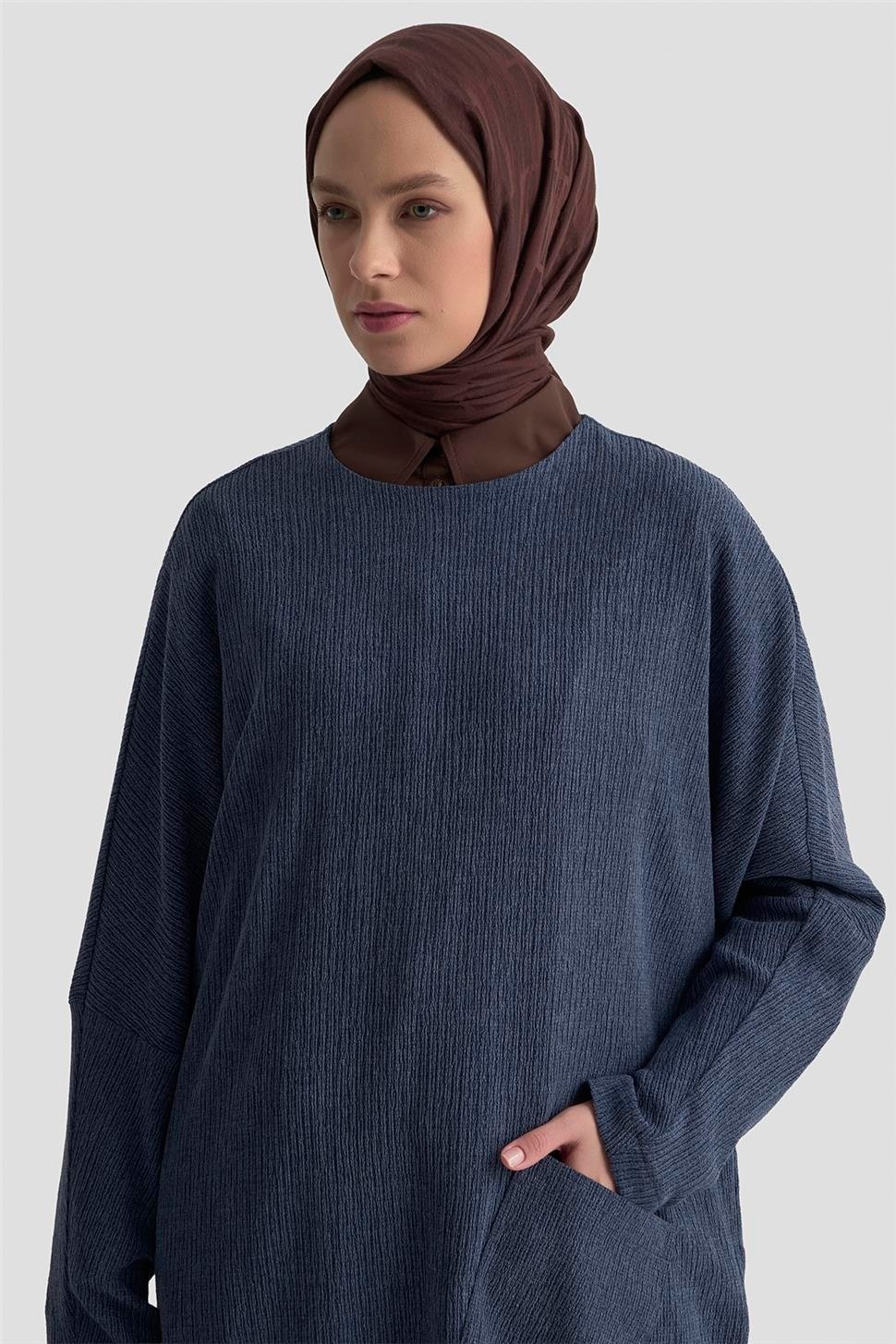 Armine Basic Örme Tunik 25KD1118 Indigo görsel 3