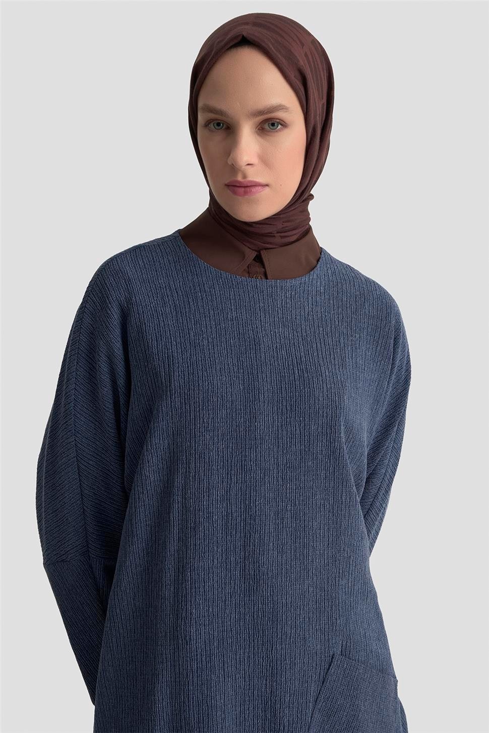 Armine Basic Örme Tunik 25KD1118 Indigo görsel 4