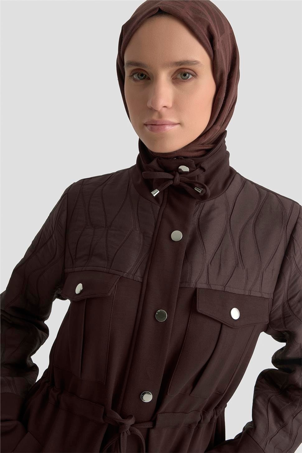 Armine Kapitone Mixli Örme Giyçık 25KD1602 Acı Kahve