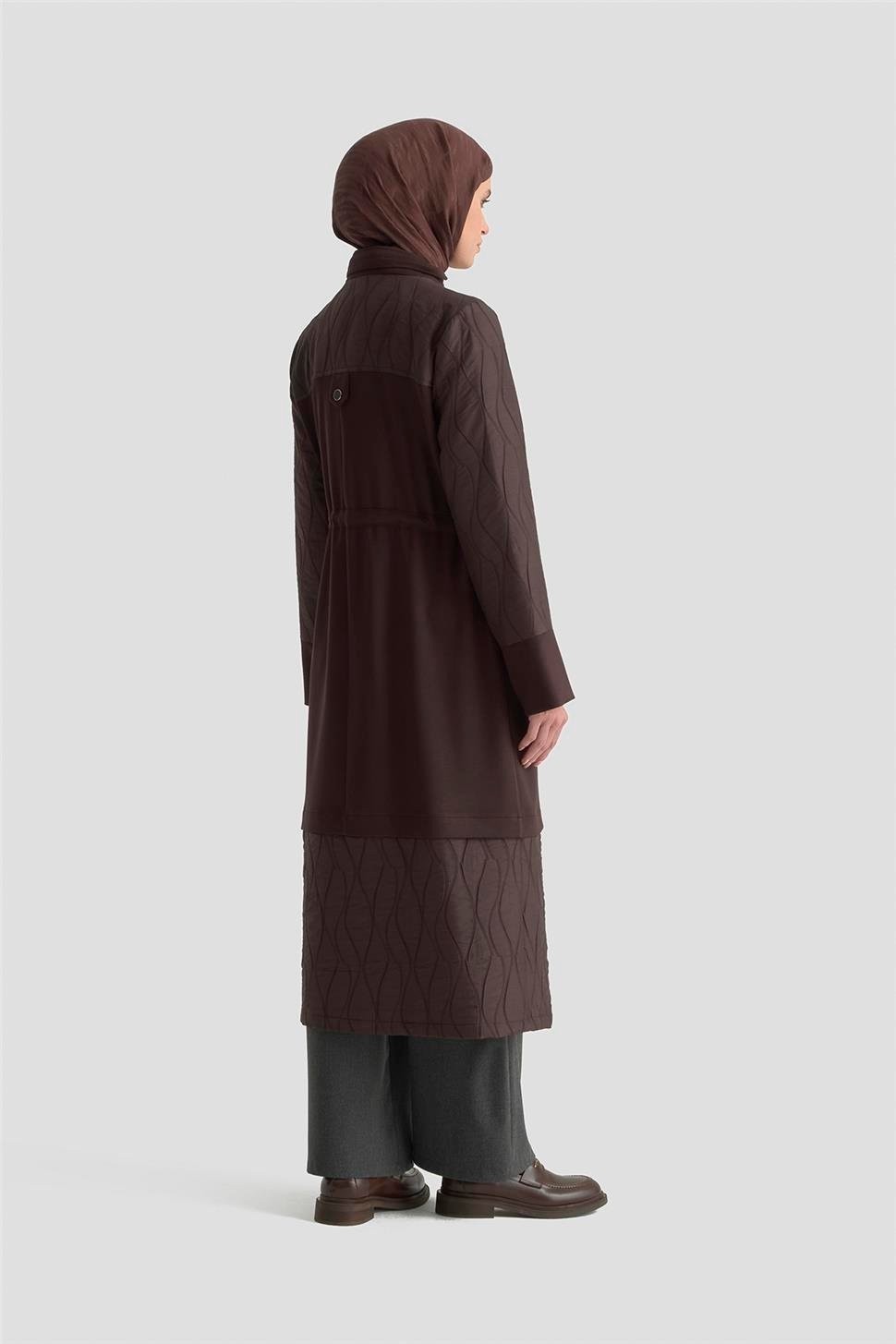 Armine Kapitone Mixli Örme Giyçık 25KD1602 Acı Kahve görsel 5