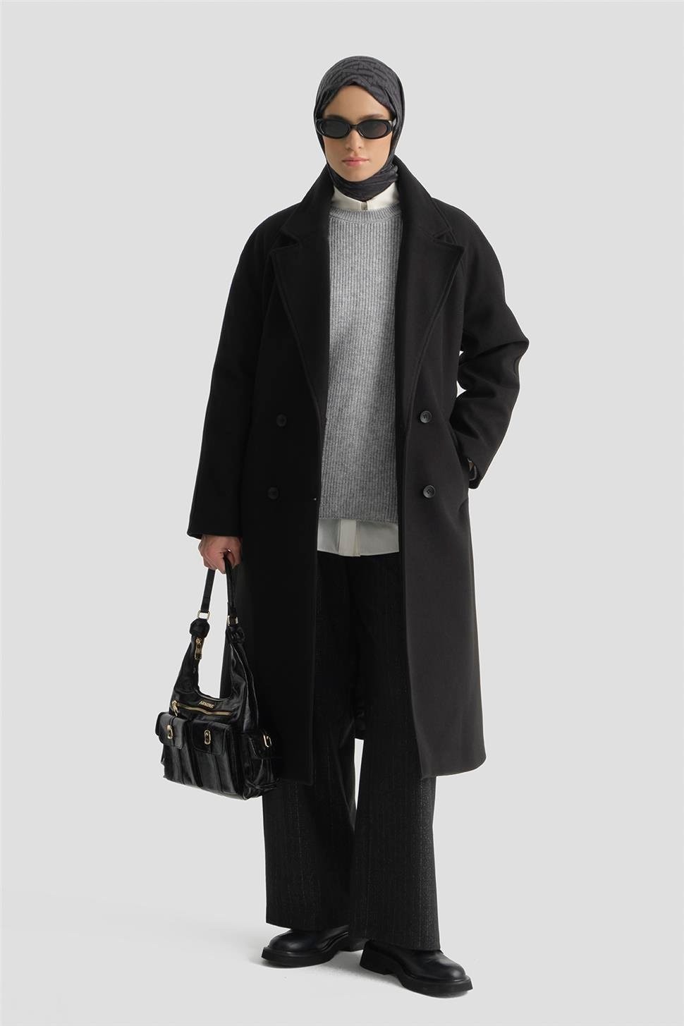 Armine Kaşe Kaban 25KD2601 Siyah