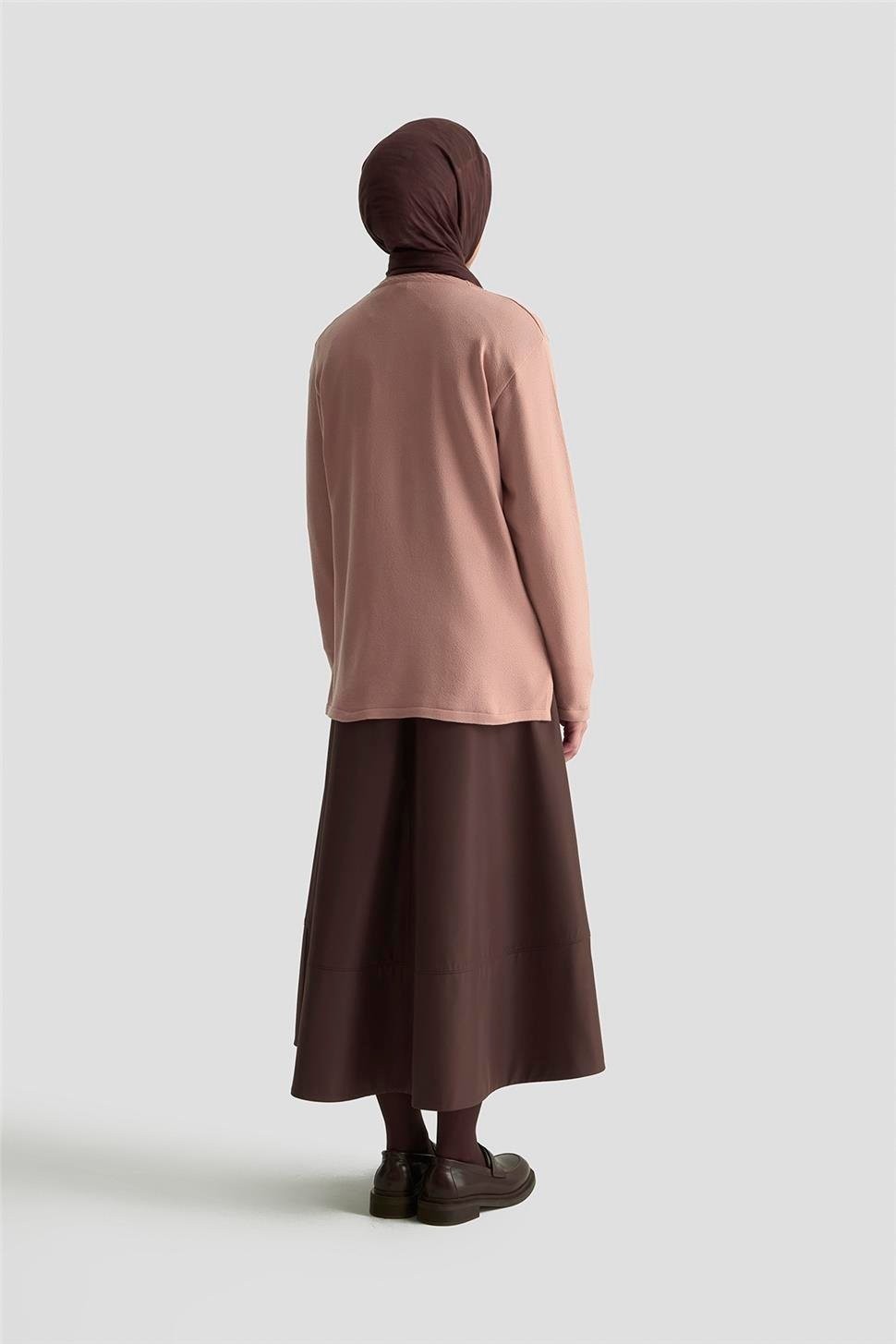 Armine Desenli Kazak 25KD7009 Pudra görsel 5
