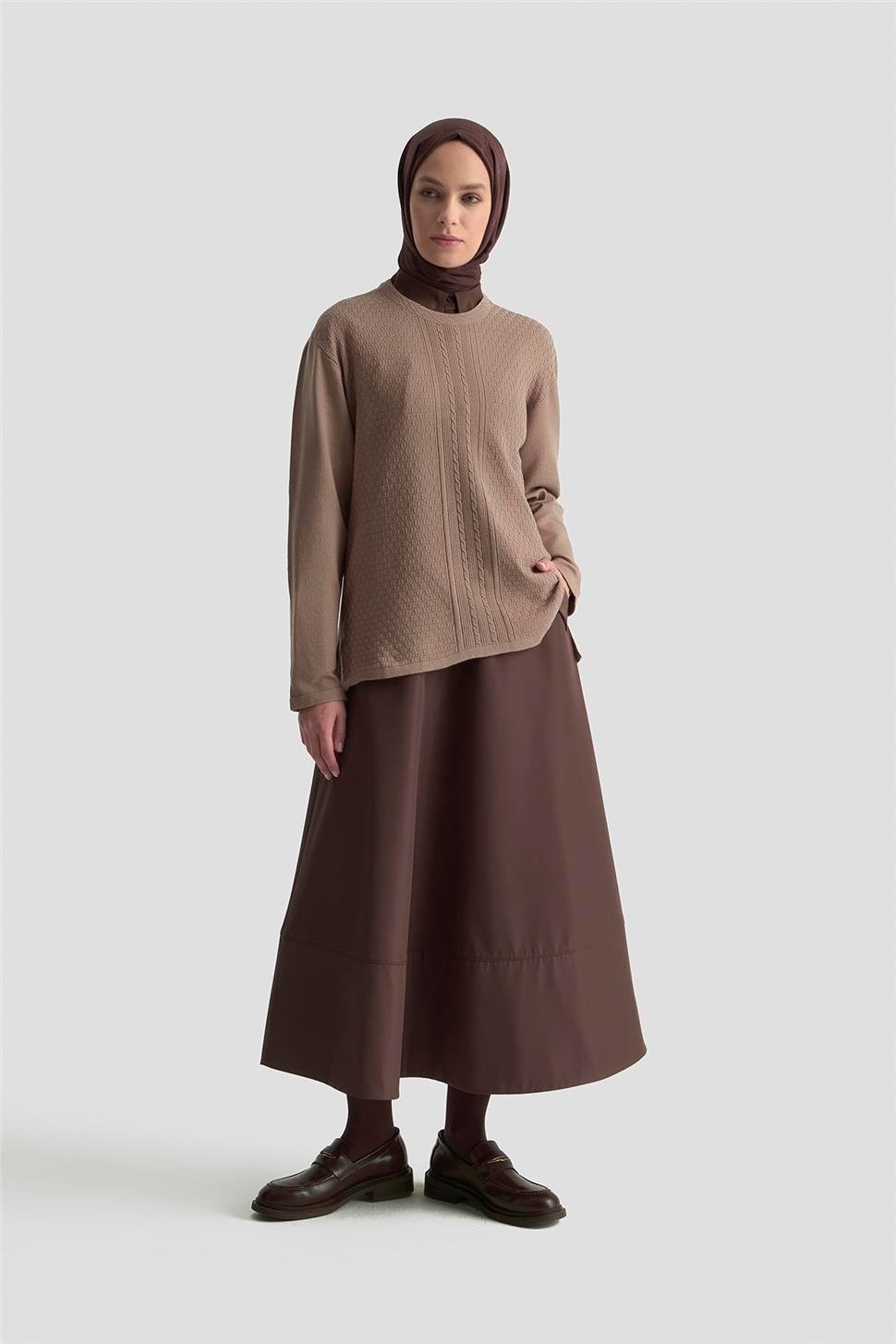 Armine Desenli Kazak 25KD7008 Vizon