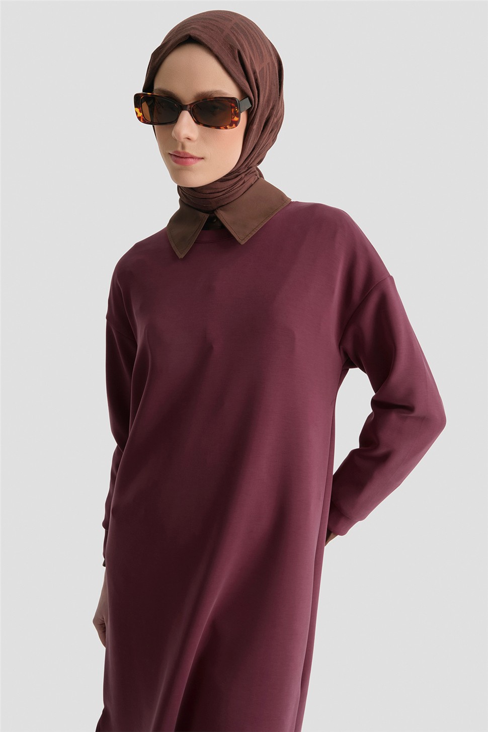 Armine Basic Tunik Bordo