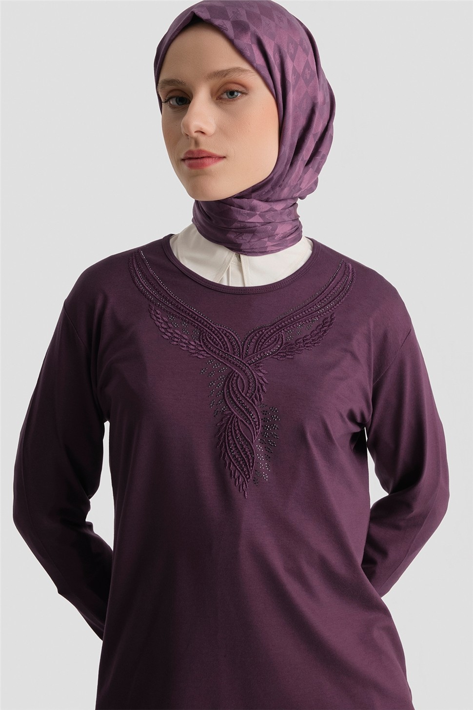 Armine Penye 24YD9021 Mürdüm görsel 2