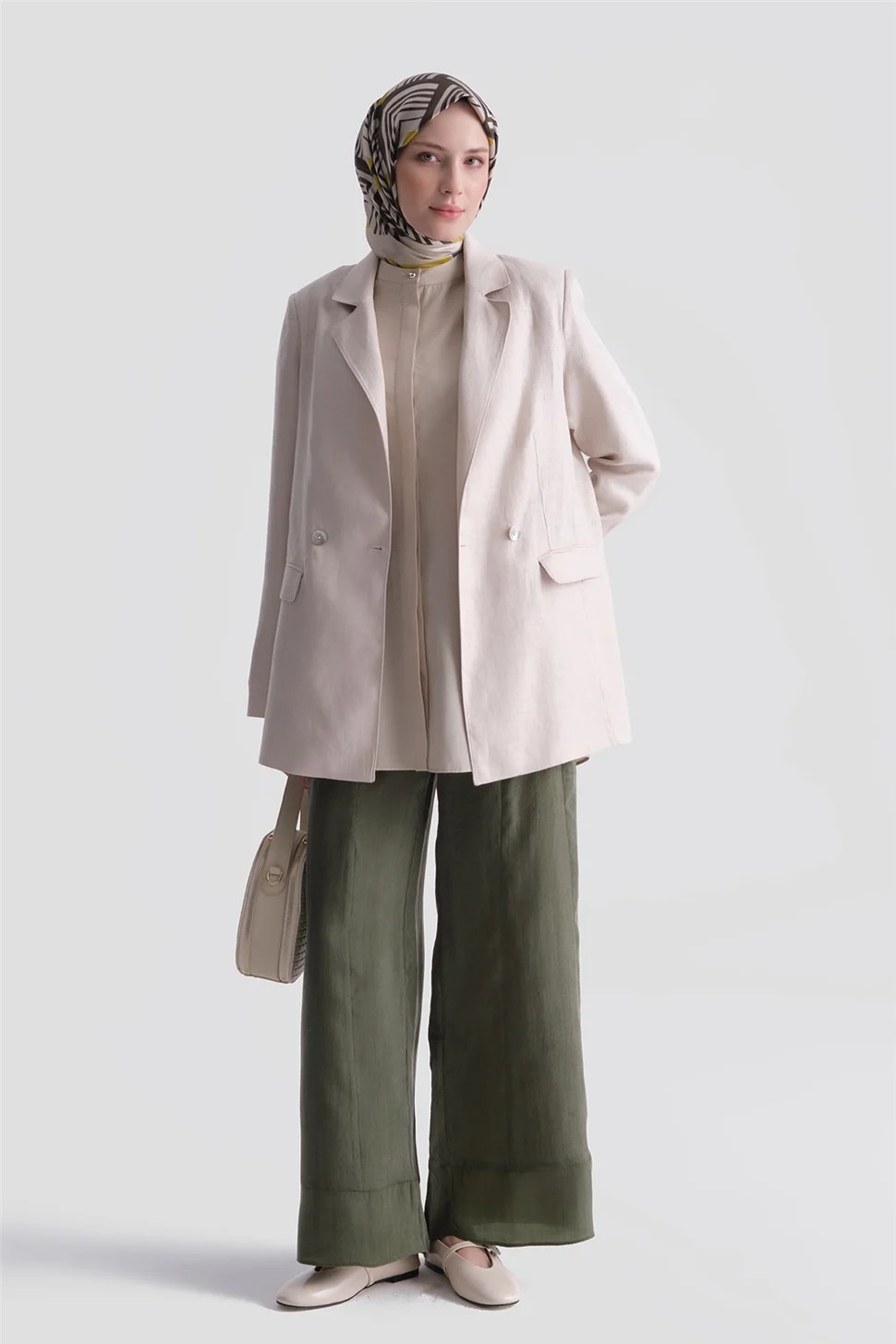 Armine Lyocell Pantolon 26Y2824 Haki görsel 2