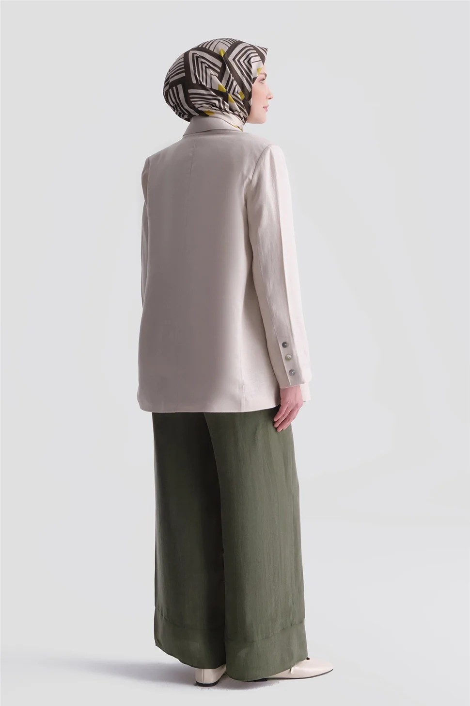 Armine Lyocell Pantolon 26Y2824 Haki görsel 3