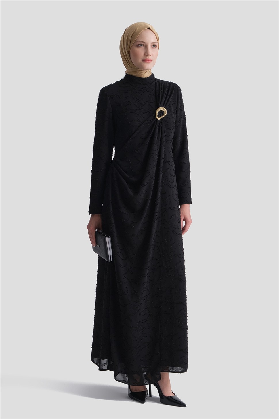 Armine Dantel Abiye Elbise Siyah