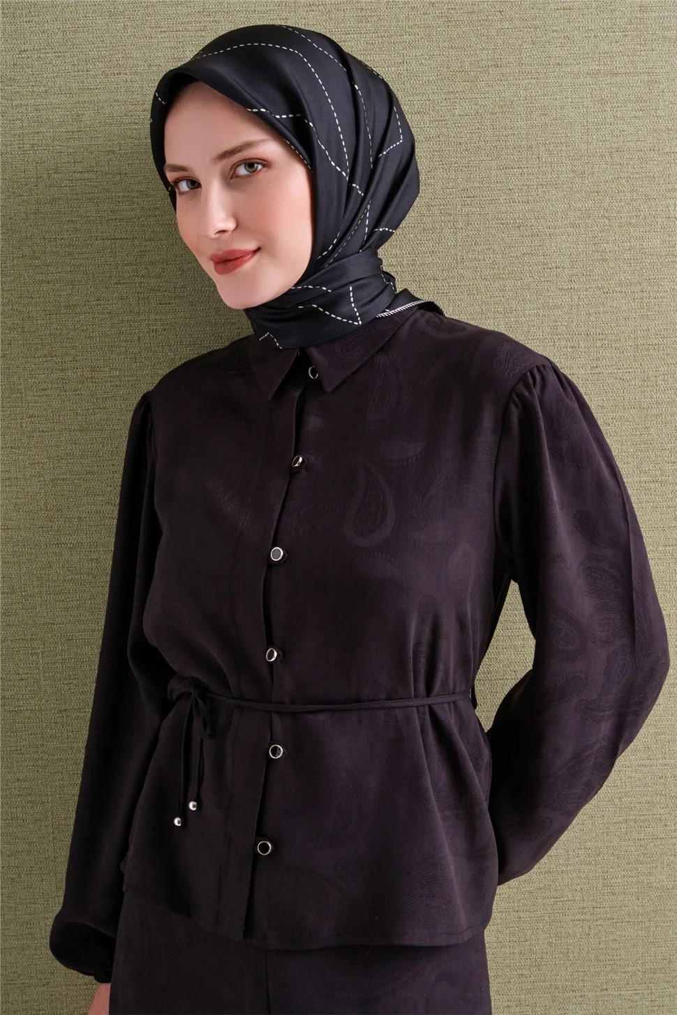 Armine Saf İpek Twill Eşarp 9642D 39 görsel 3