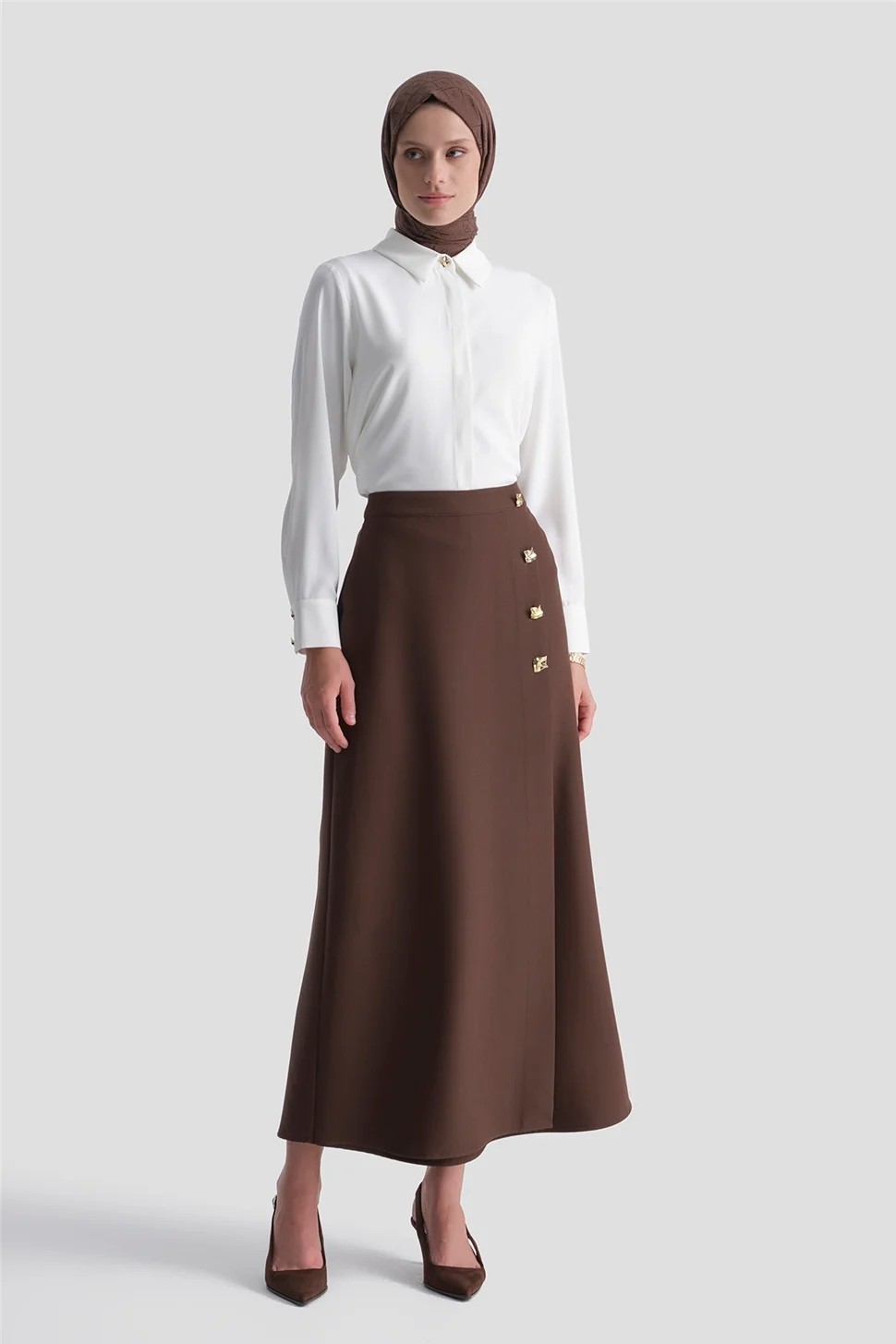 Armine Basic Gömlek Ekru görsel 2