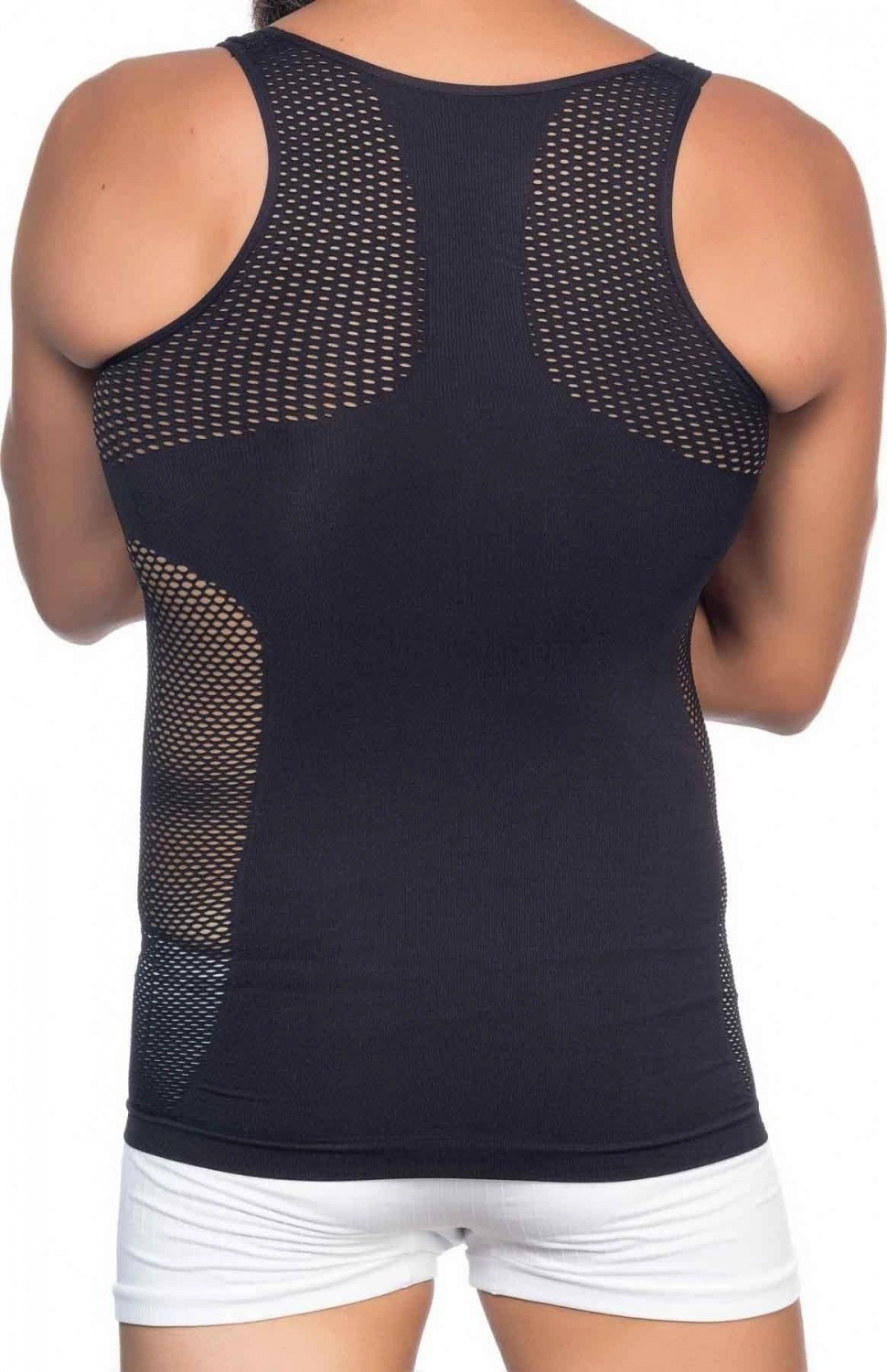 Hace Bazaar Marsilyan™ Siyah Mı E1006 Fileli Erkek Korse Atlet görsel 3