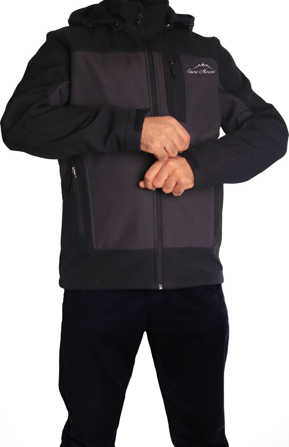 Snowmount Siyah Haki Trail Softshell Su İtici Rüzgar Geçirmez Mont Ceket