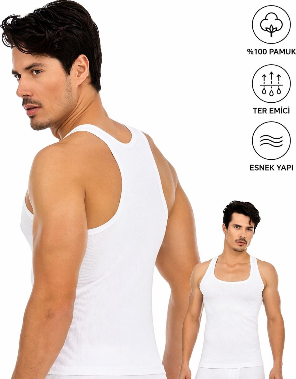 Seher Yıldızı Erkek Sporcu Atlet Slim Fit Esnek Ter Emici Günlük görsel 2