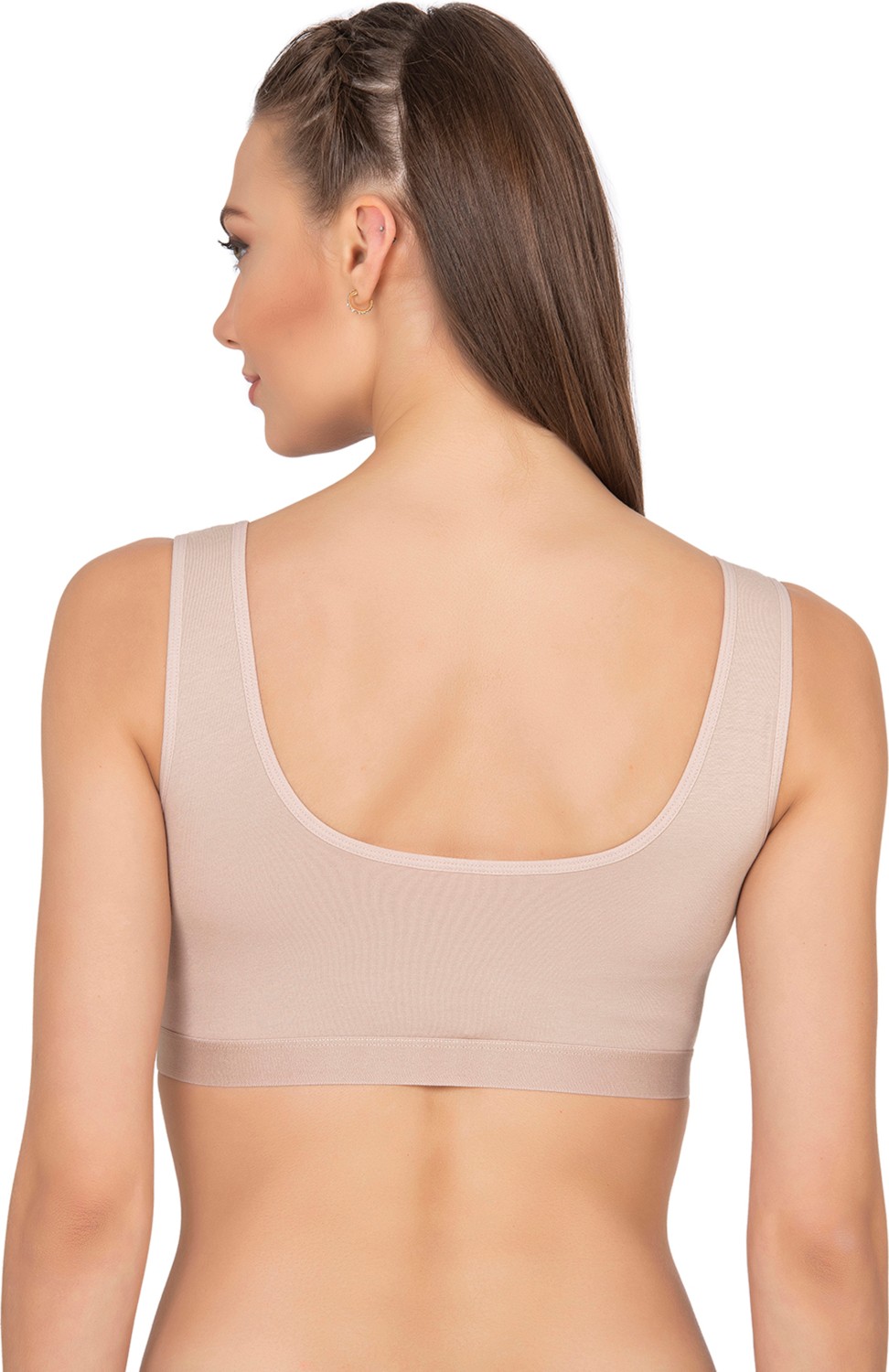 Özkan Underwear Özkan 27407 Kadın Pamuklu Likralı Çıkarılabilir Pedli Balensiz Süprem Kumaş Rahat Kalın Askılı Sütyen Büstiyer görsel 7