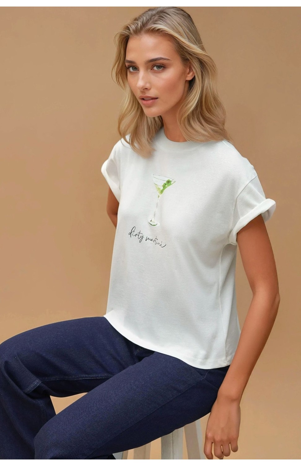 Hiccup Kadınlar Baskı Detaylı Regular Fit Bisiklet Yakalı %100 Pamuklu T-shirt Buz Mavisi görsel 8
