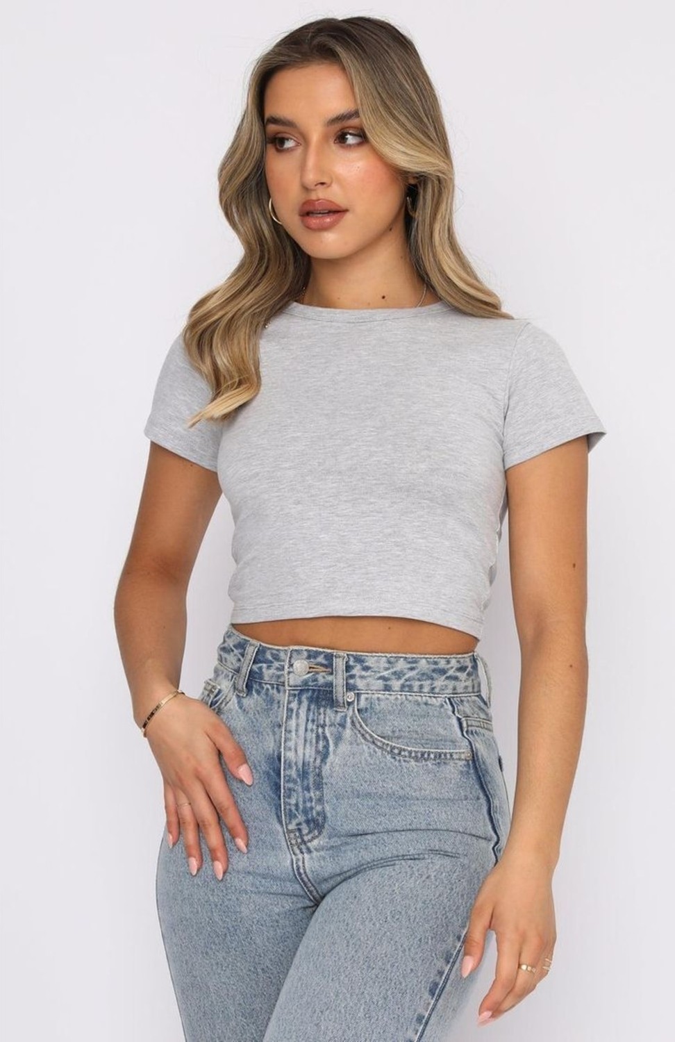 Öz Pamuk Kadın 2'li Adet Siyah Fitilli Bisiklet Yaka Kaşkorse Crop T-Shirt.