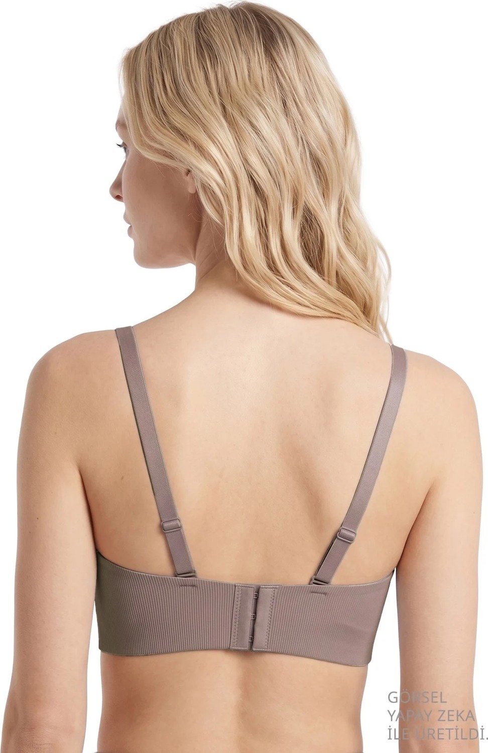 Cottonhill Seamless Bra - Velora | Kahverengi Lazer Kesim Balensiz Rib Dokulu Dikişsiz Kadın Sütyen görsel 5