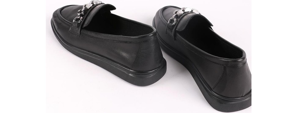 Hayati Arman Kadın Hakiki Deri Toka Detaylı Loafer Günlük Casual Ayakkabı Ekru görsel 3