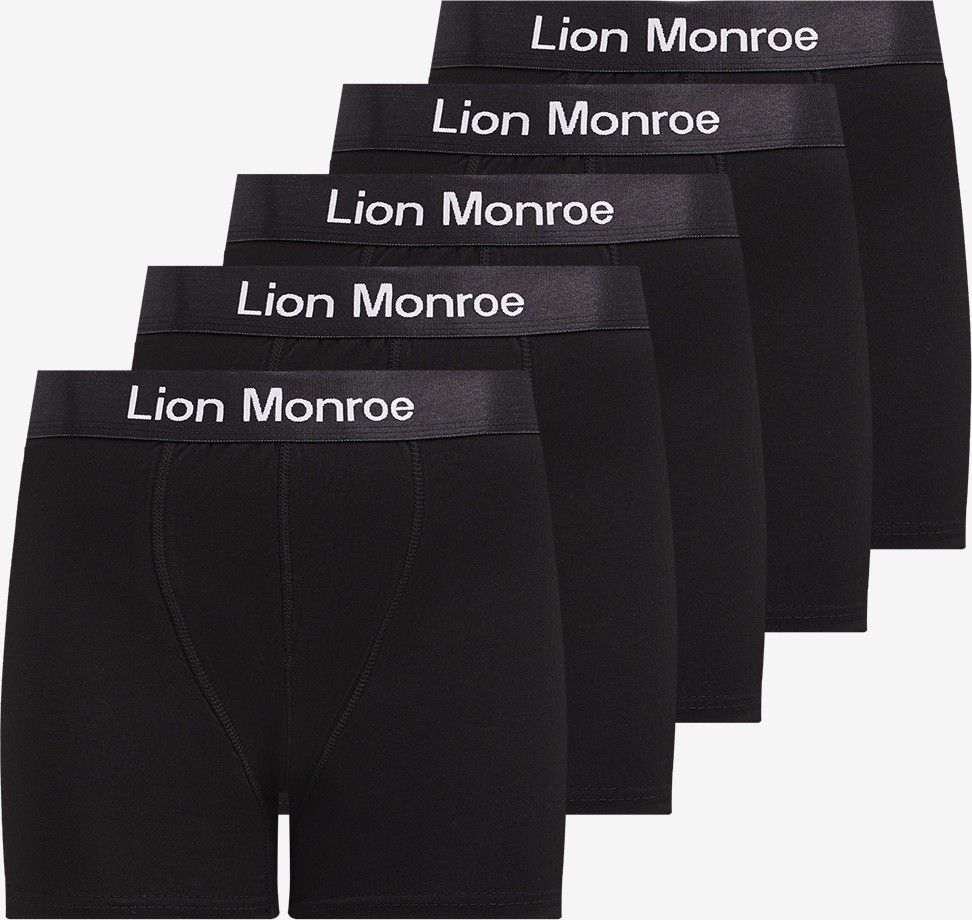 Lion Monroe Erkek Premium Saf Pamuklu Siyah 5'li Esnek Boxer Paketi Hediye Kutulu - QUİTE BLACK