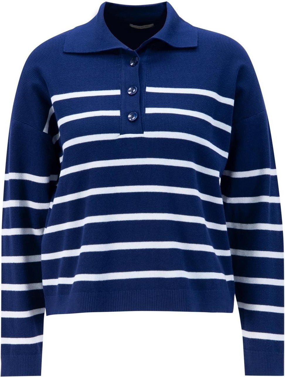 Armine Çizgili Triko Kazak 24KD4208 Lacivert