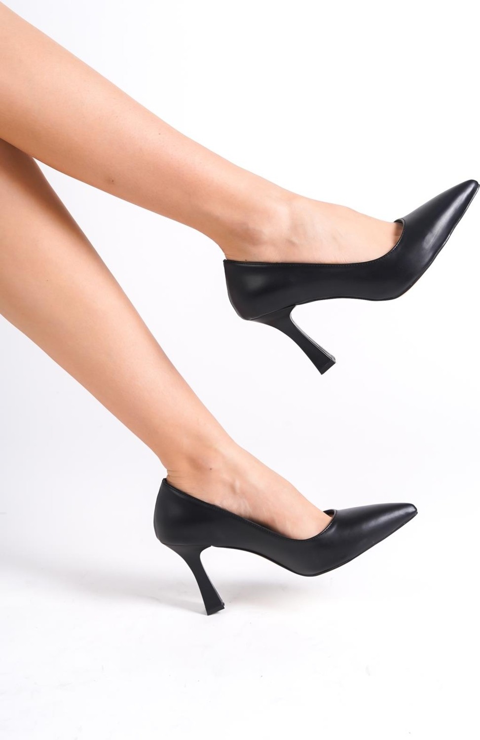 Alpelli Kadın Siyah Kadeh Topuk Sivri Burun Stiletto görsel 2
