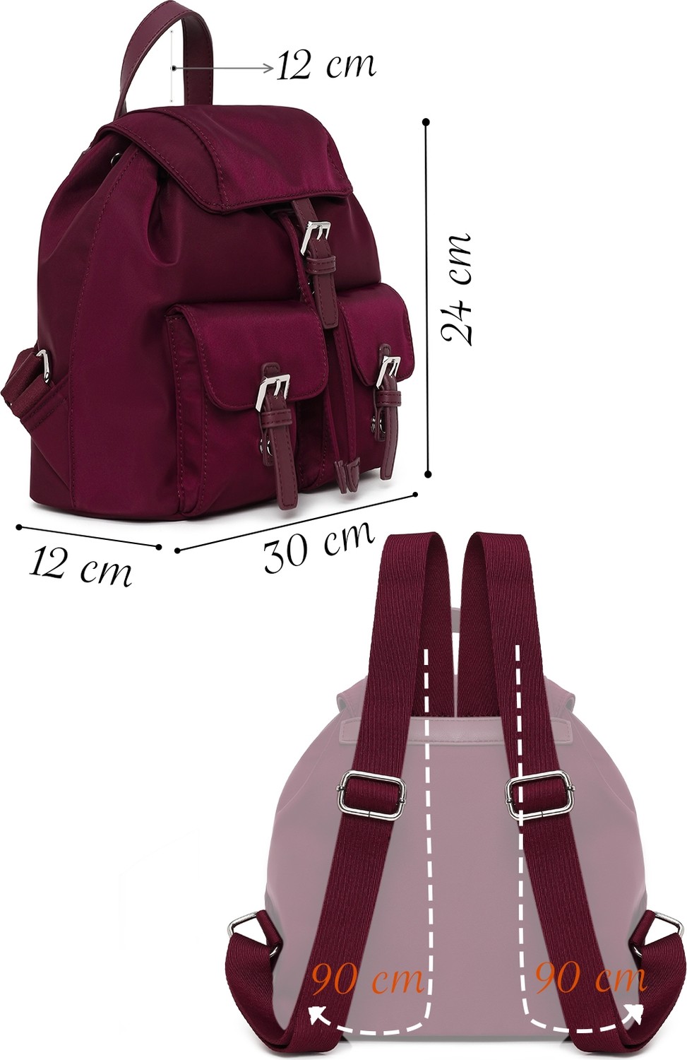 Derimod Kadın Bordo Kumaş Sırt Çantası 26PBD27666F görsel 2