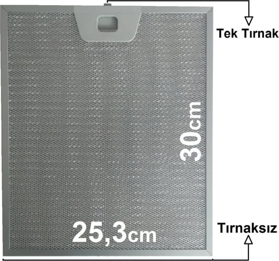 OEM Davlumbaz Filtresi, 25,3X30 Cm, Aspiratör Tel Filtre, Önkısım Tek, Arka Kısım Tırnaksız, 00431222 (Siemens Uyumlu LC40655,LC10950,LC40955) görsel 2