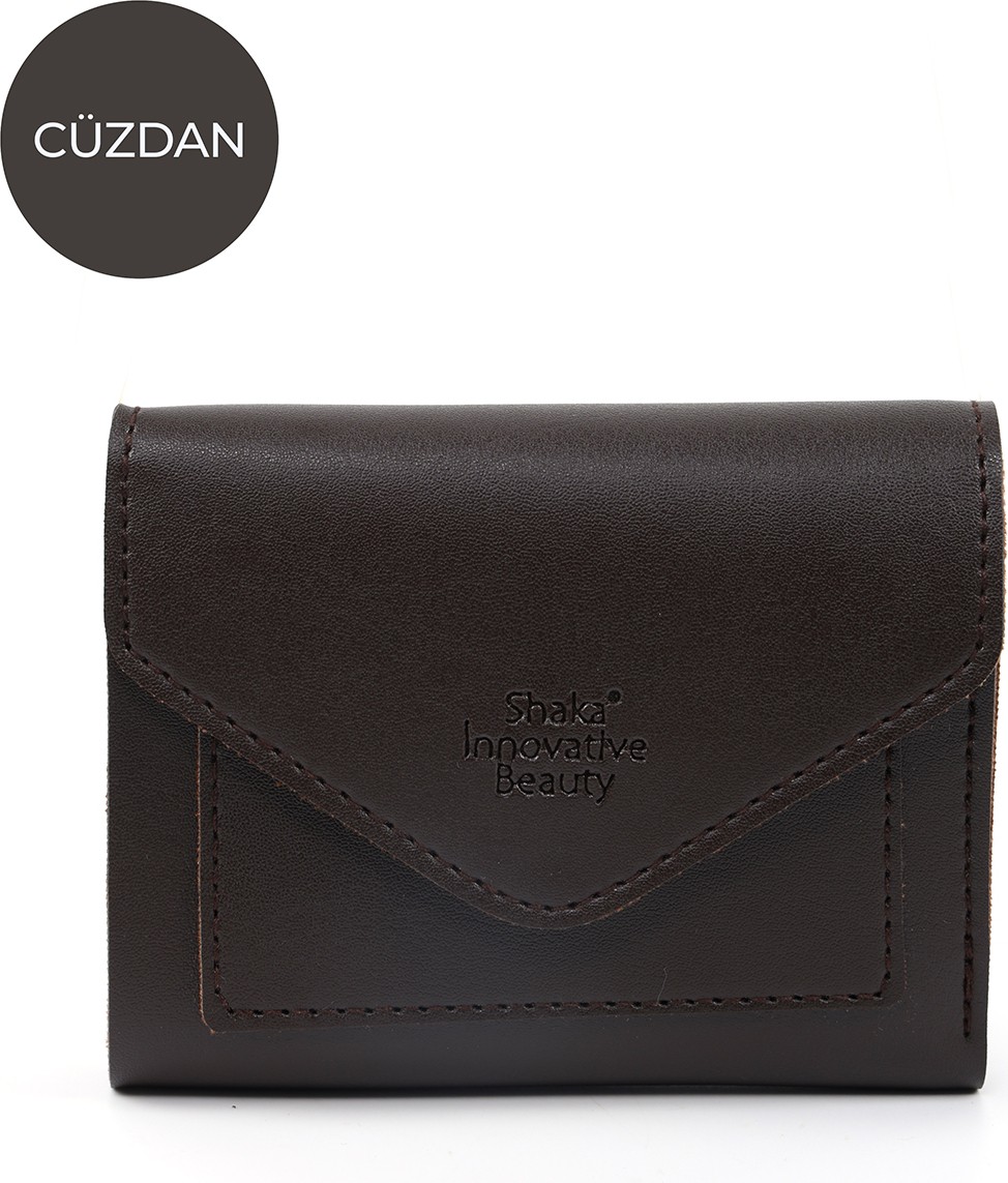 SHAKA Vizon SHK67 Suni Deri Günlük Kullanım Çıtçıtlı Kartlıklı Zarf Model Bozuk ve Kağıt Para Bölmeli Cüzdan