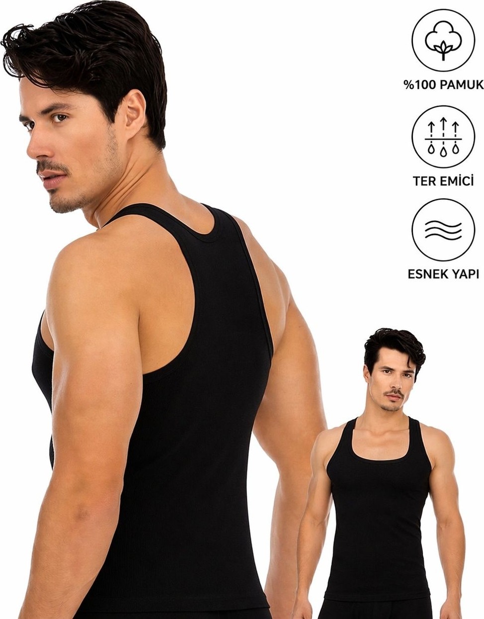 Seher Yıldızı Erkek Sporcu Atlet Slim Fit Esnek Ter Emici Günlük