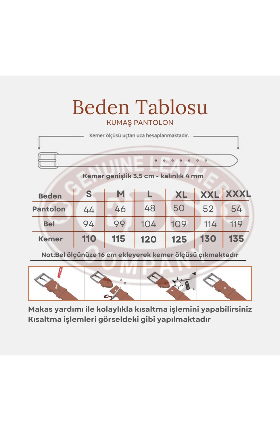 Genuıne Leather Eds Company Genuine Leather Company Eds Erkek SIYAH%100 Hakiki Deri Kemer görsel 4