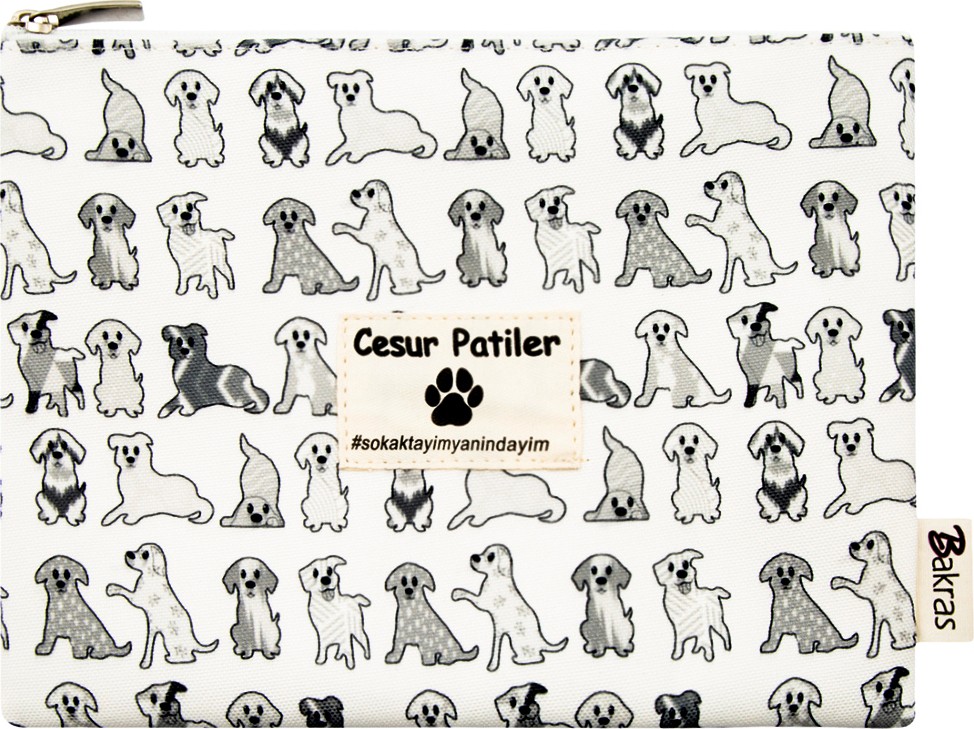 Bakras Cesur Patiler Köpek Desenli Makyaj Çantası Portföy & Clutch Çanta 24CMX19CM görsel 6