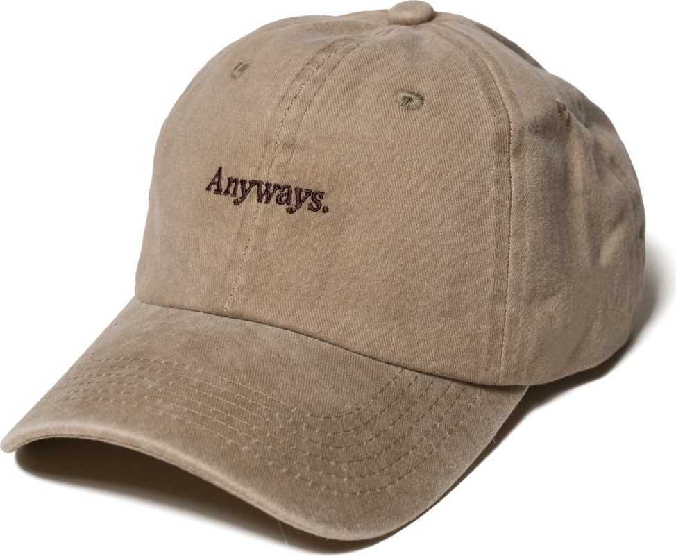 Nome Studio Nakışlı Bej Şapka Anyways Minimal Streetwear ve Kahve Yazı Nakışlı Pamuklu Şapka görsel 2