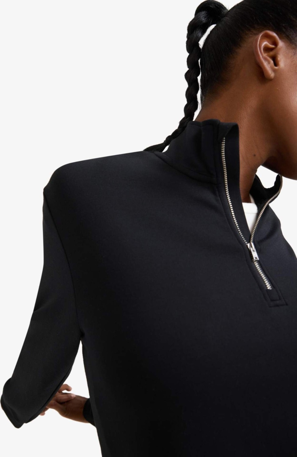 DeFacto Oversize Geniş Kalıp Yarım Fermuarlı Dik Yaka Modal Sweatshirt D7126AX25AU görsel 6