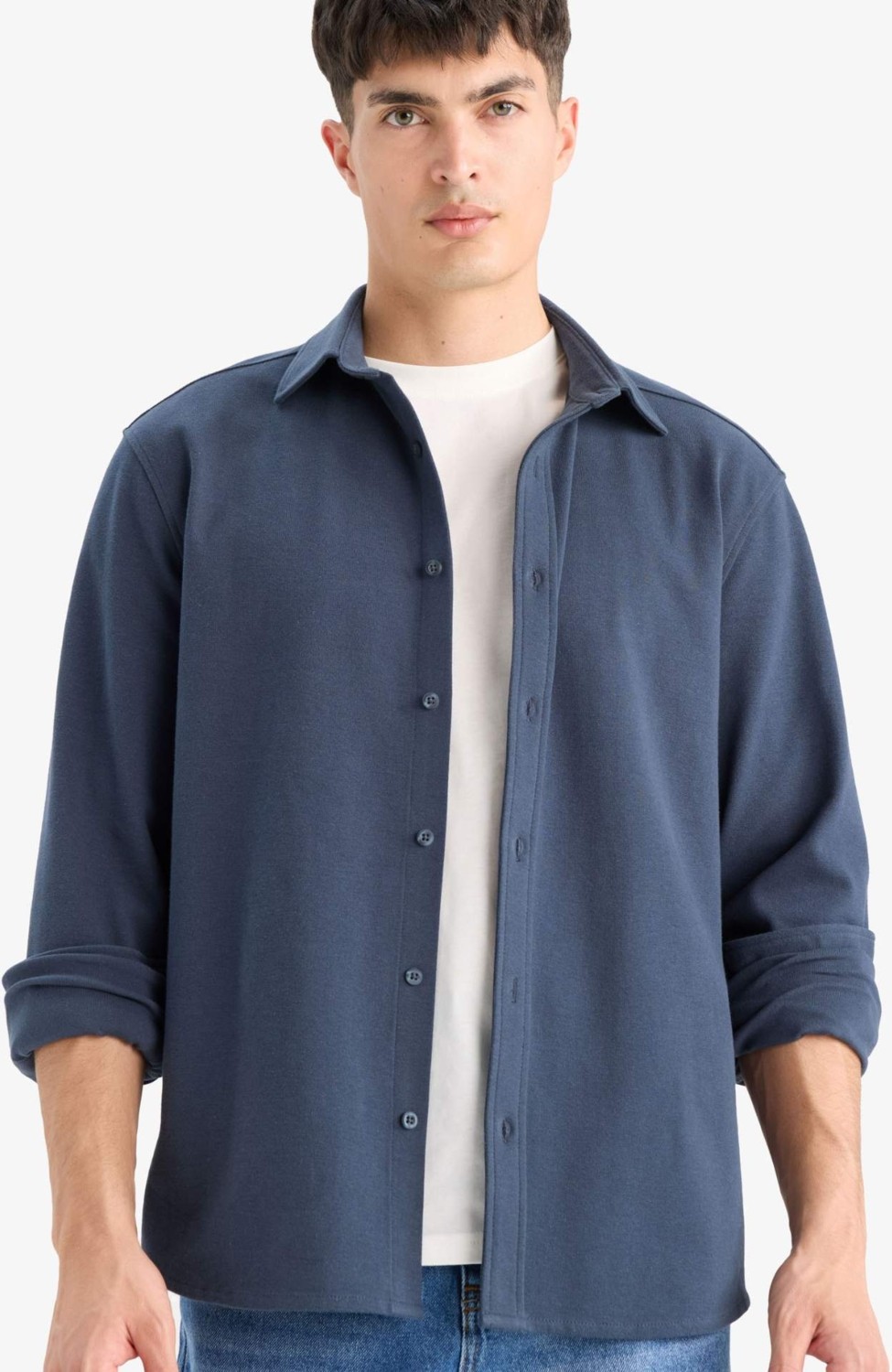 DeFacto Regular Fit Polo Yaka Uzun Kollu Gömlek E9023AX25WN
