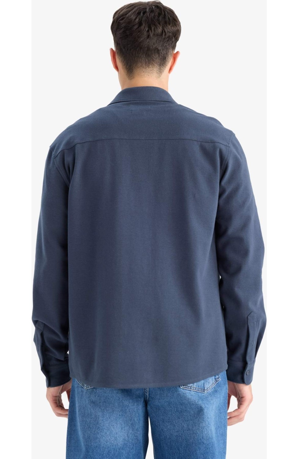 DeFacto Regular Fit Polo Yaka Uzun Kollu Gömlek E9023AX25WN görsel 6