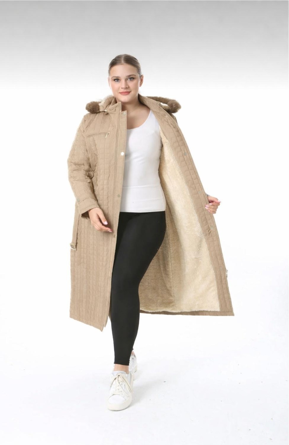 TUTveAL Collection Su Itici Mont, Büyük Beden Kaban,büyük Beden Kapitone, Içi Tüylü Mont, Araboy Mont,kışlık Mont