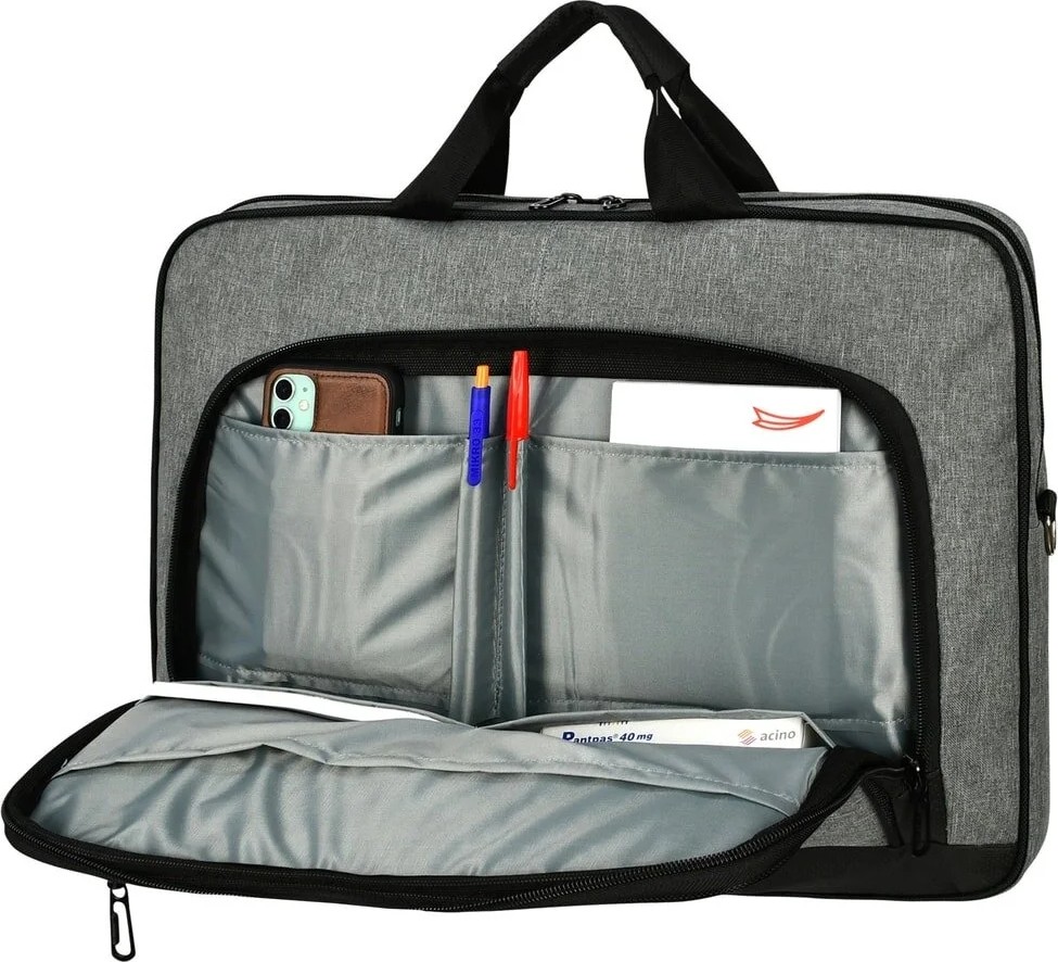 Galb Leather Unisex Gri 17.2 Inc Laptop & Evrak Cantasi görsel 2