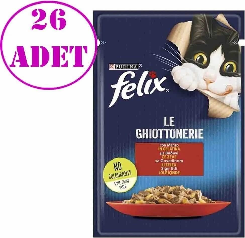 Die Grup Felix Sığır Etli Kedi Yaş Mama (26 x 85 Gr) görsel 2