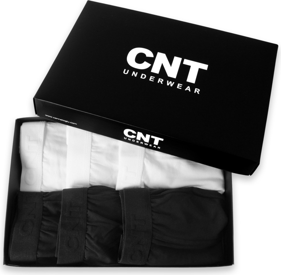 Cnt Erkek Desenli Boxer Likralı 6'lı Premium Paket L Beden Beyaz Renkli Rahat Kullanım