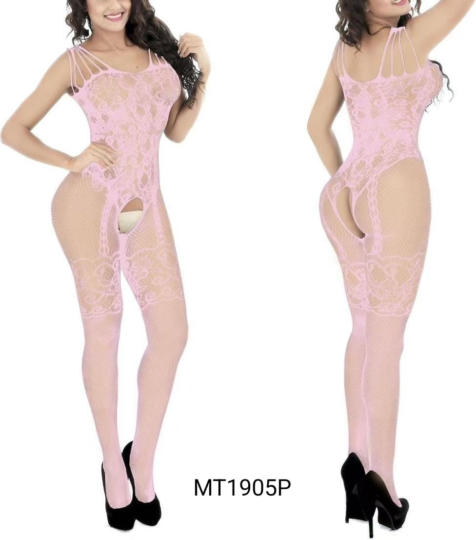 HANA Fuşa Pembe Vücut Çorabı Gecelik
