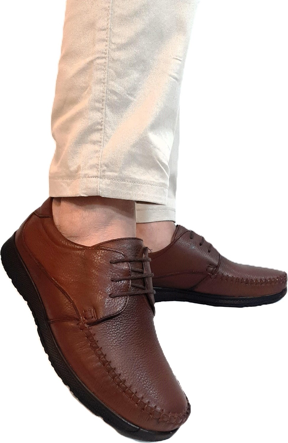 Fiyra FTH03 Kahverengi Deri Kaymaz Bağacaklı Erkek Ayakkabı