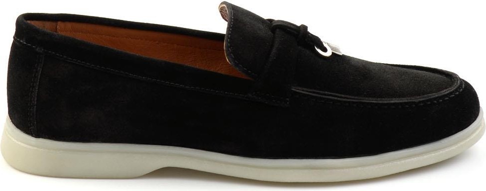 Bambi Siyah Leather Erkek Espadril E01079972602