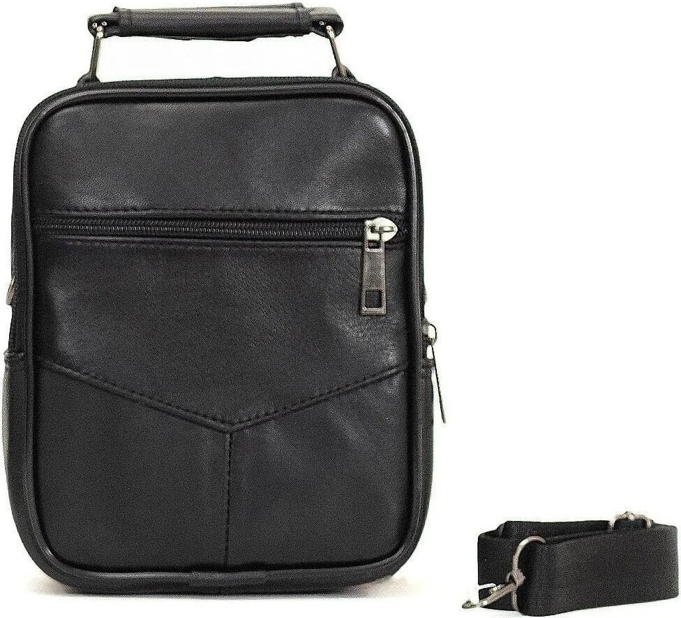 My Geppeto Bag Erkek Siyah Çelik Kasalı Deri El ve Omuz Çantası Ortaboy