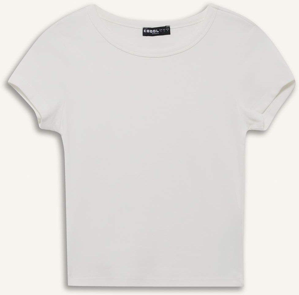 DeFacto Fitted Bisiklet Yaka Ribana Kısa Kollu Basic Tişört E0288AX25AU görsel 7