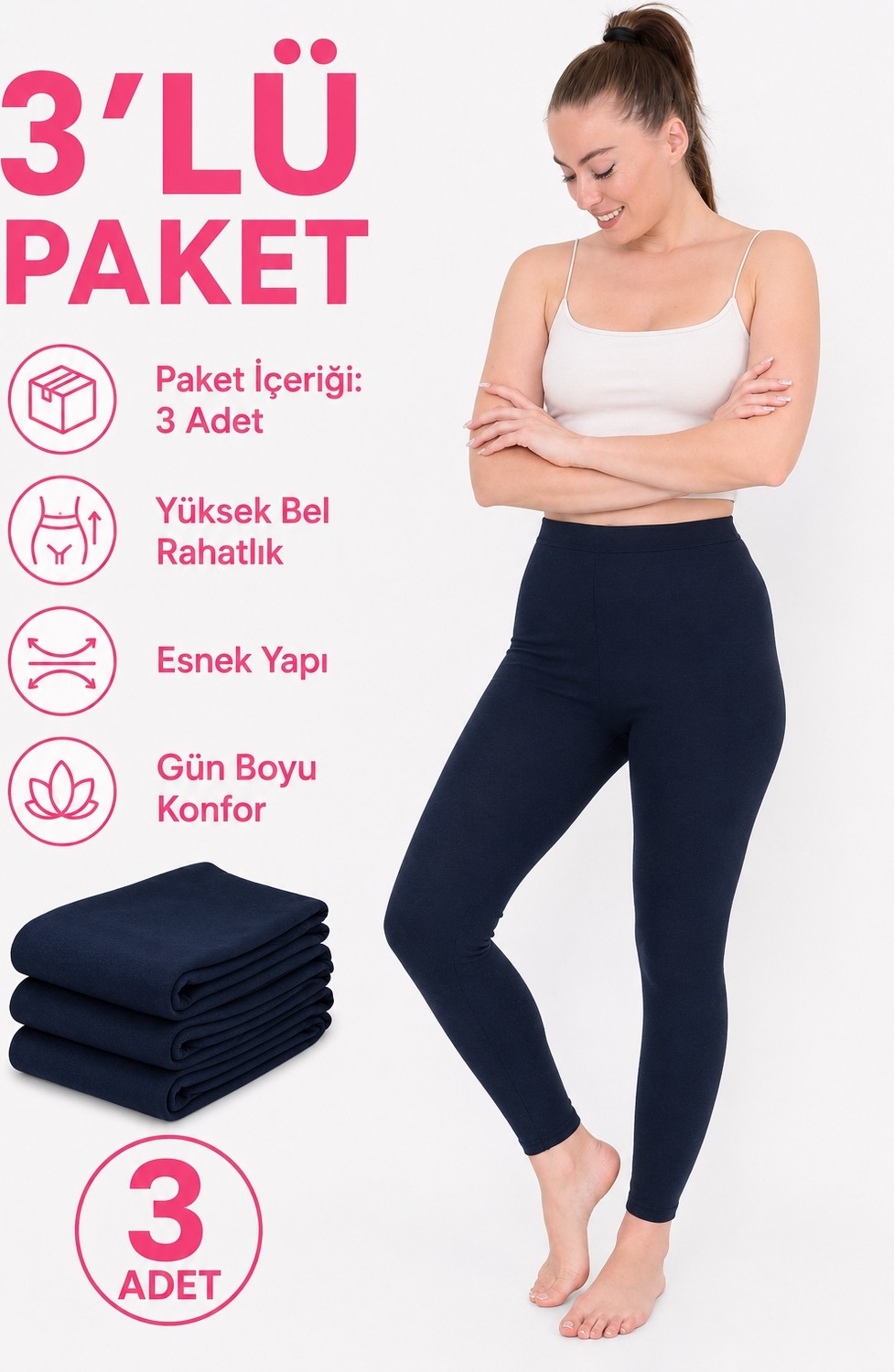 don-x |süper 3'lü Lacivert Kadınkışlıktermaltayt Set (3ADETLACİVERT) görsel 5