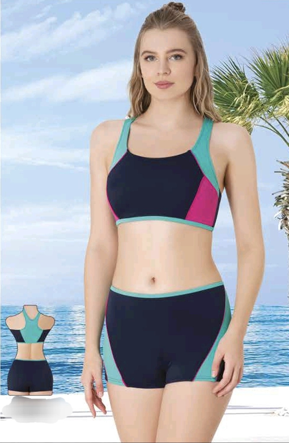 SUNSURF Şortlu Yüzücü Bikini Lacivert