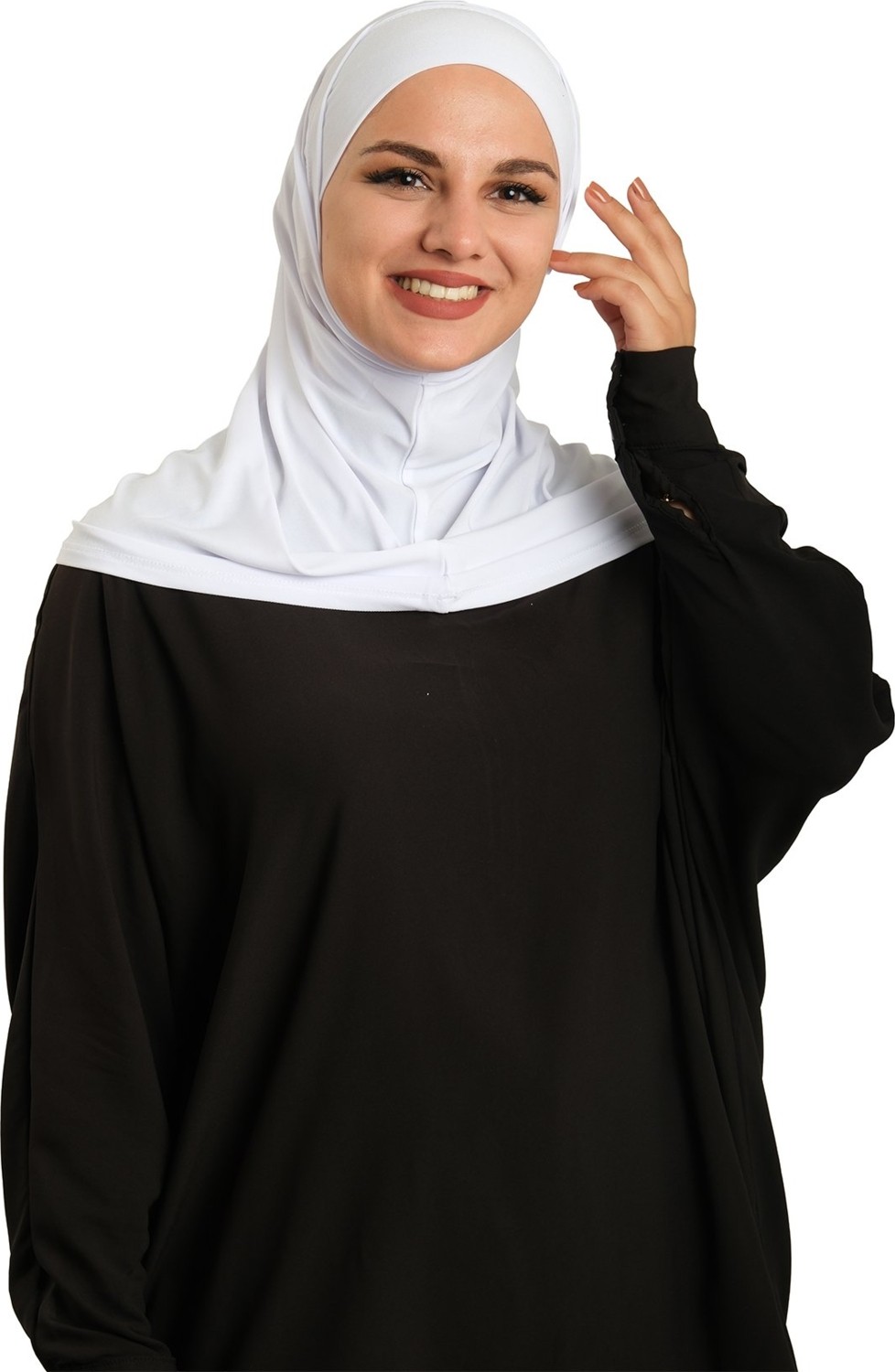 Hürrem Bone Beyaz Pratik Hazır Geçmeli Boru Boneli Ikili Tesettür Eşarp Sandy Düz 2501_42