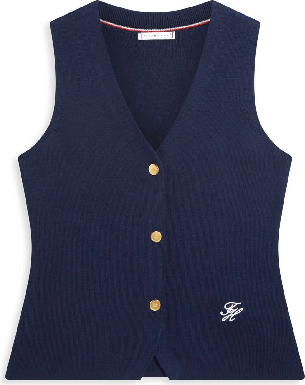 Tommy Hilfiger Lacivert Kadın Süveter Co Full Needle Slım Vest görsel 5