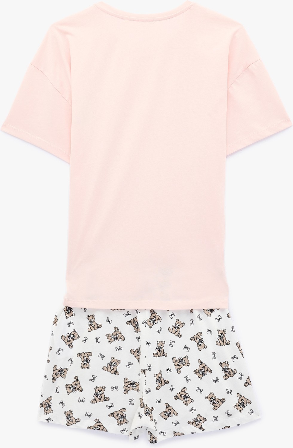 Koton Pamuklu Bisiklet Yaka Kısa Kollu Rahat Kesim Baskılı Pijama Takımı görsel 5