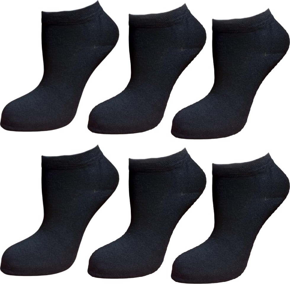 Aesco Ca Lia 6 Çift Bambu Premium Bay Patik Çorap - Bilek Boy Kısa Spor Koşu ve Yürüyüş Çorabı (Coal, 41-45)
